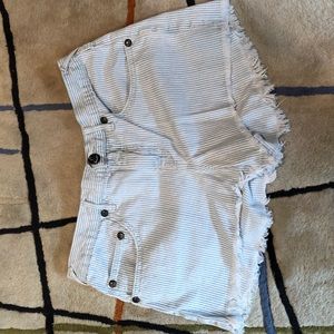 Free People blue and white seersucker shorts